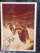 57 Indianapolis Racers Snapshots.  Mid 1970's.  Some are autographed.  Also included are Bill Estes Chevrolet Hockey Player Autographed Photos