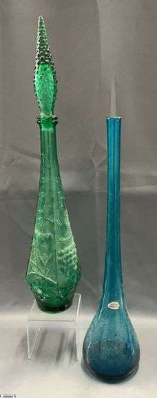 Blenko, and Green 22" Tall Vase image