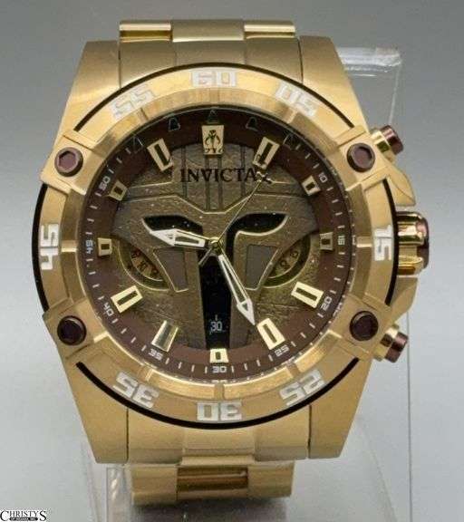 Invicta Star Wars The Mandalorian Gold Tone Limited Edition 52mm Watch 34754 image