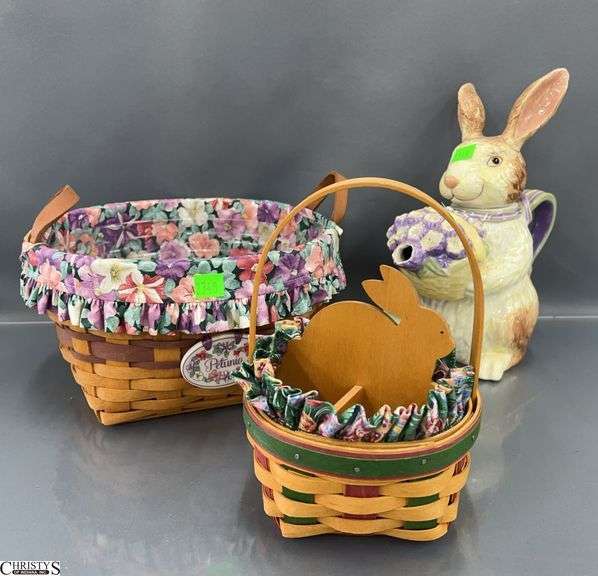 Longaberger Baskets, Bunny Pitcher, Petunia, Small Easter image