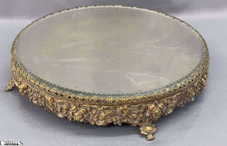 Round Footed Mirrored Stand 14" Across image