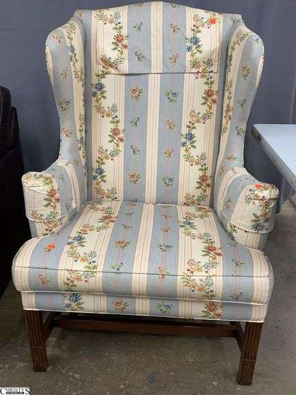 Upholstered Wingback Chair - 31" x 46" - 18" seat - shows some staining image
