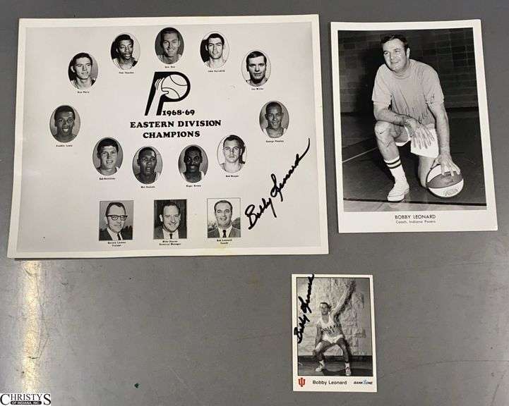 3pcs Bobby Leonard Signed 8x10, Card, Photo image