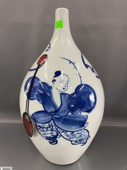 World Traveler Blue and White Vase 15.5" image