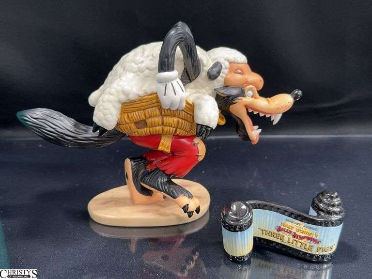 Walt Disney Classics Collection from the Three Little Pigs is Big Bad Wolf "I'm a poor little sheep..." and Three Little Pigs Opening Title in Box with Certificate of Authenticity. image