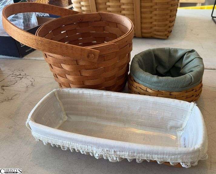 3 Longaberger Baskets 1990 1992 2004 image