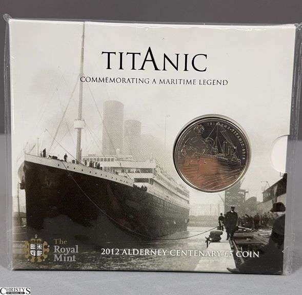 The Royal Mint Titanic 2012 Alderney Centenary 5 Pound Coin in Package image