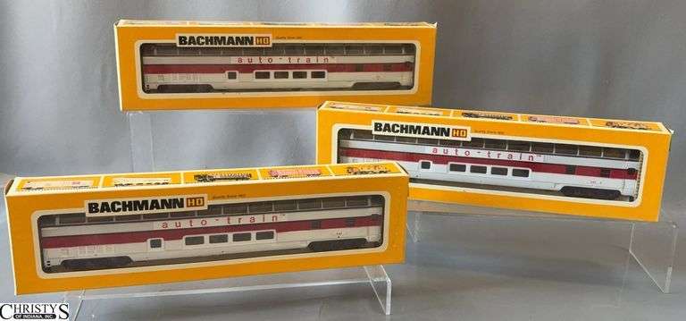 3 Bachmann Auto Train Passenger Coach Cars 1252 image