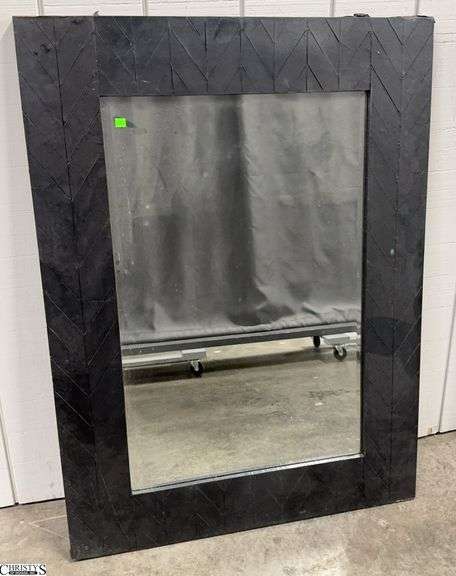 Rustic Style Wall Mirror, Does Have Some Edge Wear, Needs Cleaned 35x47" image