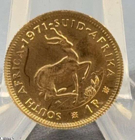 1971 South African 1 Rand Gold Piece image
