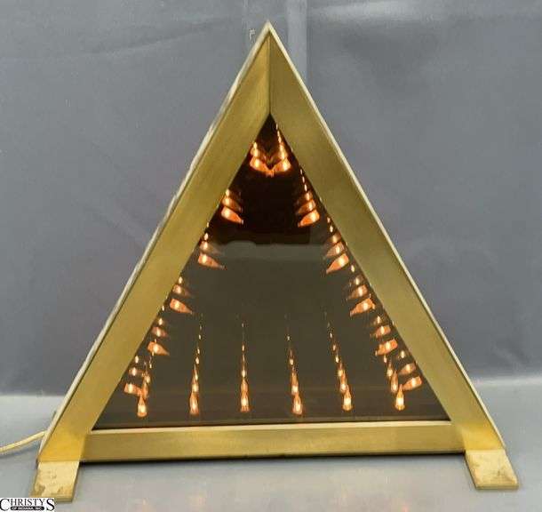 Triangle Brass Tone Infinity Lamp - 15" x 13" image