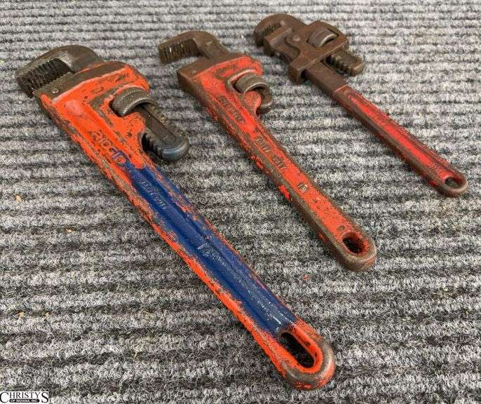 3 Rigid Pipe Wrenches Largest 14" image