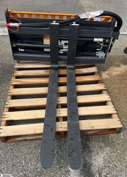 Wolverine PFA-11-3300G Full Size Skid Steer Pallet Forks Hydraulic Adjustable image