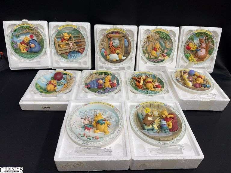 11 Bradford Exchange Winnie The Pooh Collector Plates in Their Styrofoam Holders with Certificate of Authenticity image