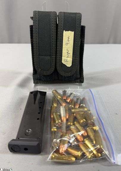 Three 9mm Magazines and Approx. 35 9mm Cartridges image