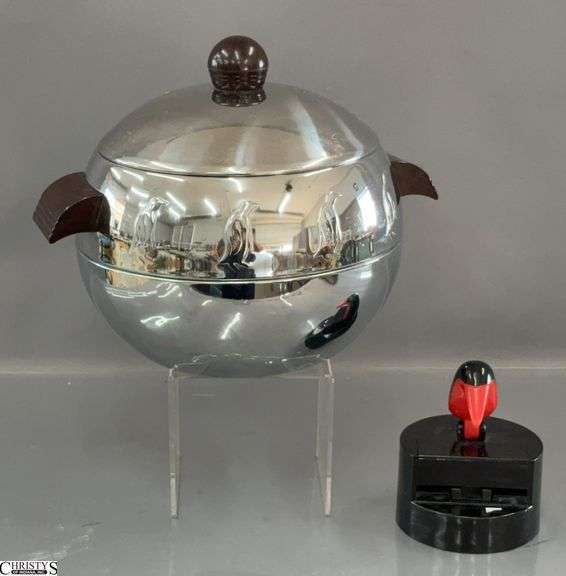 Vintage Penguin Ice Bucket and Woodpecker Toothpick Grabber image