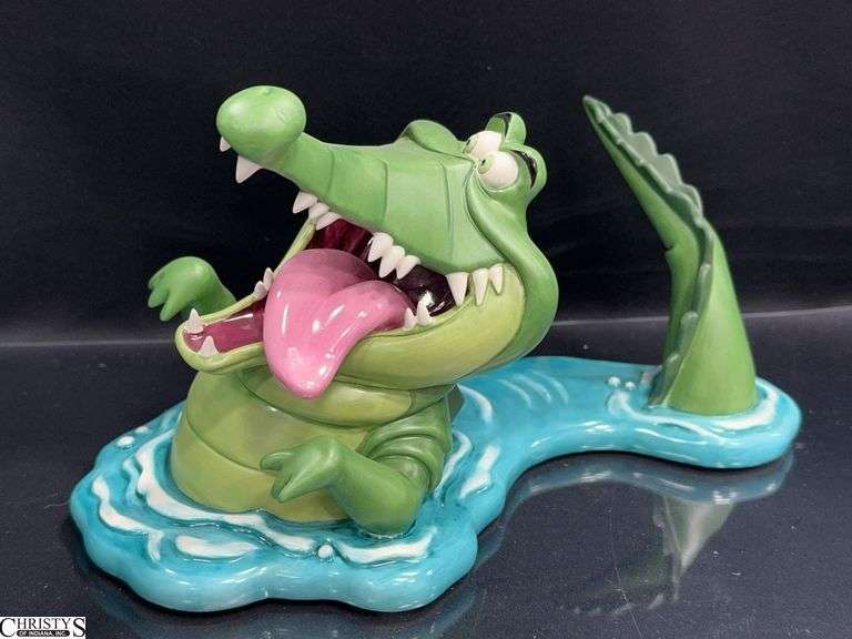 Walt Disney Classics Collection Crocodile from Peter Pan "Tick-Tock, Tick-Tock" in Box with Certificate of Authenticity. This figure makes a Tic Tock Sound image
