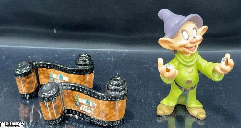 Walt Disney Classic Collection Dopey "Bedazzled" 6440/7,500 and 2 Opening Title Figures  in Boxes with Certificate of Authenticity. image