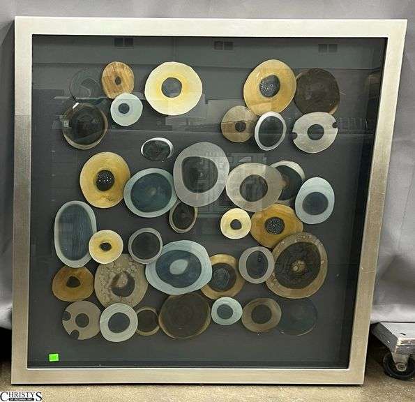 Uttermost Agate and Mineral Style Shadow Box Wall Decor 32x32" image