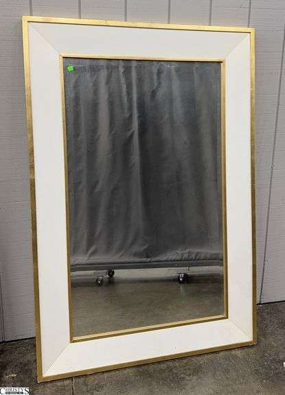 Uttermost Gold and White Framed Mirror, 42x62" image