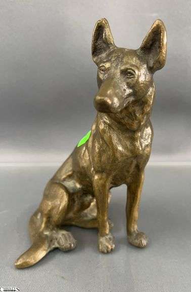 German Shepard Bronze Statue, 5" image