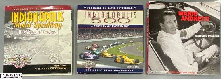 Mario Andretti, and 2 Indianapolis 500 Books with Signatures image