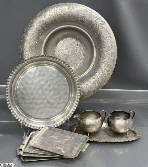 Aluminum and Silver Plate Serving Items image