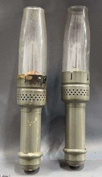 Pair of Adam and Westlake Railroad Lanterns Some Condition Issues 11" Tall image
