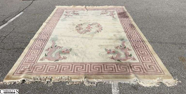 Rolled Room Rug, 98x137 Chinese Handmade Wool image
