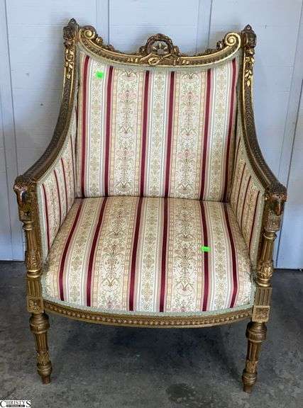 Louis XVI Style Rams Head Accent Chair - 24" x 34" - 16" seat image