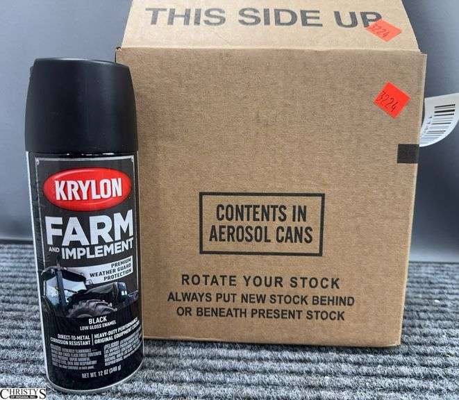 6 Cans of Krylon Farm and Implement Black Low Gloss image