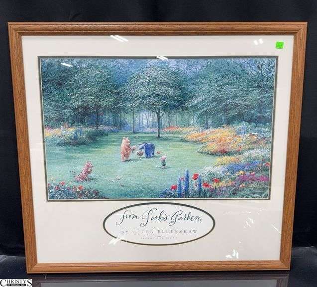 "from Pooh's Garden" by Peter Ellenshaw for the Walt Disney Gallery Print Framed Under Glass Approx. 31" X 28" image