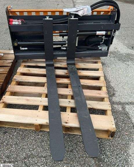 Wolverine PFA-11-3300G Full Size Skid Steer Pallet Forks Hydraulic Adjustable image