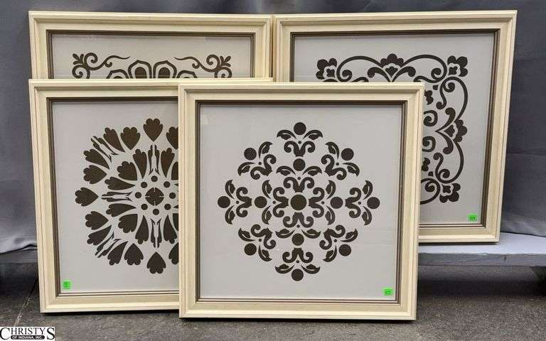4 Punched Paper Decorator Wall Art - 23.5" x 23.5" of each image