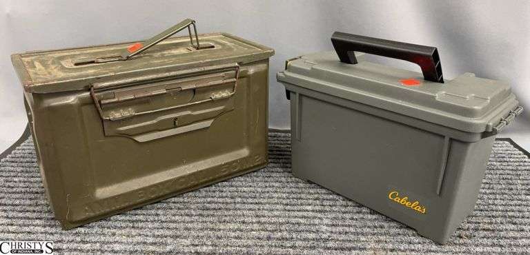Pair of Ammo Cans One Plastic, One Metal image