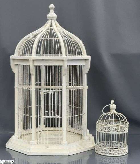 White Bird Cages Largest Round 25" image