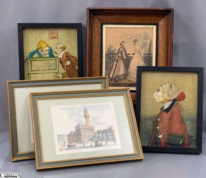 5 Framed Artwork, Largest 14x16" image
