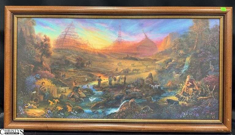 "The Commission" Noah's Ark MasterGraphics on Canvas by Tom Dubois with COA by Sommerset House Publishing Approx. 37 1/2" X 20 1/2" image