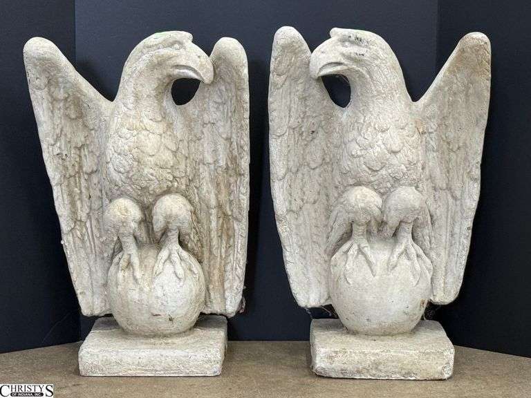 Cement Eagle Statues 22" Tall image