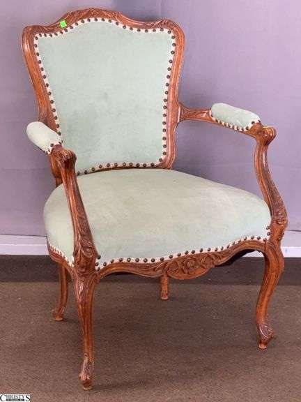 French Style Arm Chair - 27" x 36" - 18" seat - some springs appear loose image