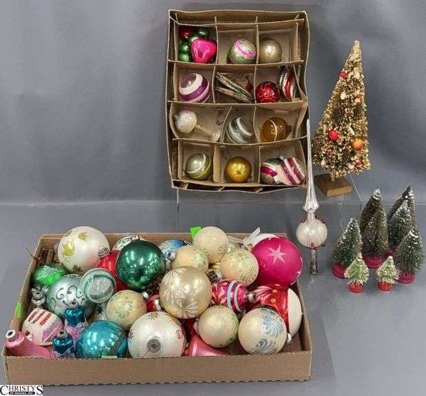 Vintage Glass Ornaments and Tree Topper image