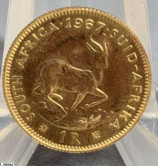 1967 South African 1 Rand Gold Piece image