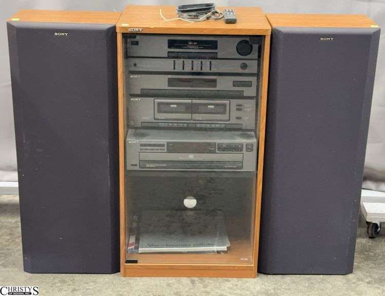 Sony Electronics, Speakers, and Cabinet - 19" x 16" x 34" of center cabinet image