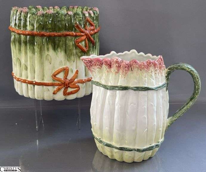 Italian Asparagus, Dish and Pitcher, Largest 8x7" Tall image