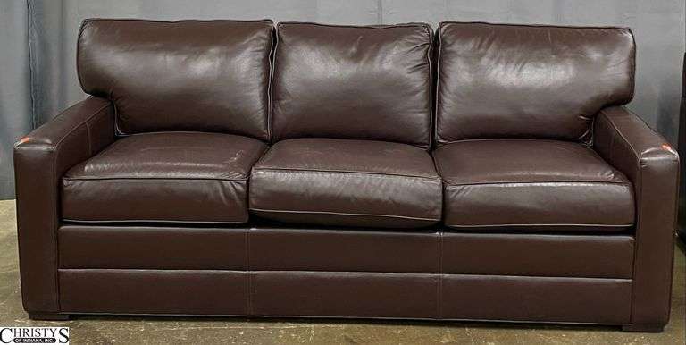 Ethan Allen Leather Sofa - 78" x 36" x 33" - 18" seat image