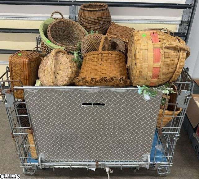 Crate With Group of Baskets, and Some Greenery, CRATE NOT INCLUDED image