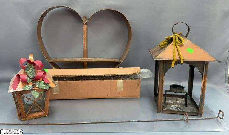 Copper Lanterns, Heart Shaped Wall Shelf, Copper Hose Guides, image