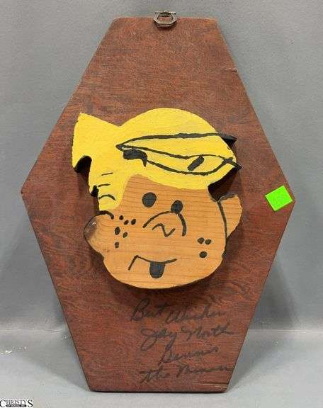 Signed Jay North Dennis The Menace Wood Plaque image