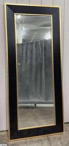 Large Gold and Black Framed Uttermost Mirror 36x84" image