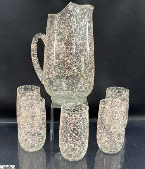 Vintage Beverage Set, Tumblers and Pitcher 10.5" image